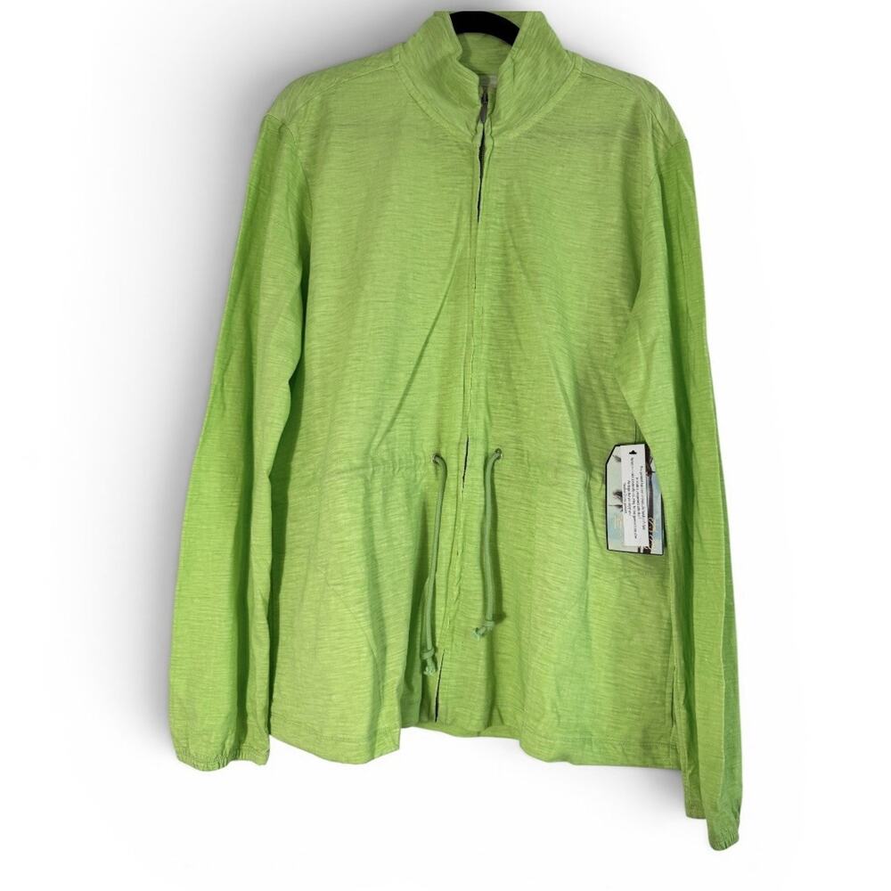 NWT Paradise Shores Women Full Zip Sweatshirt XL Drawstring Waist Beach Summer